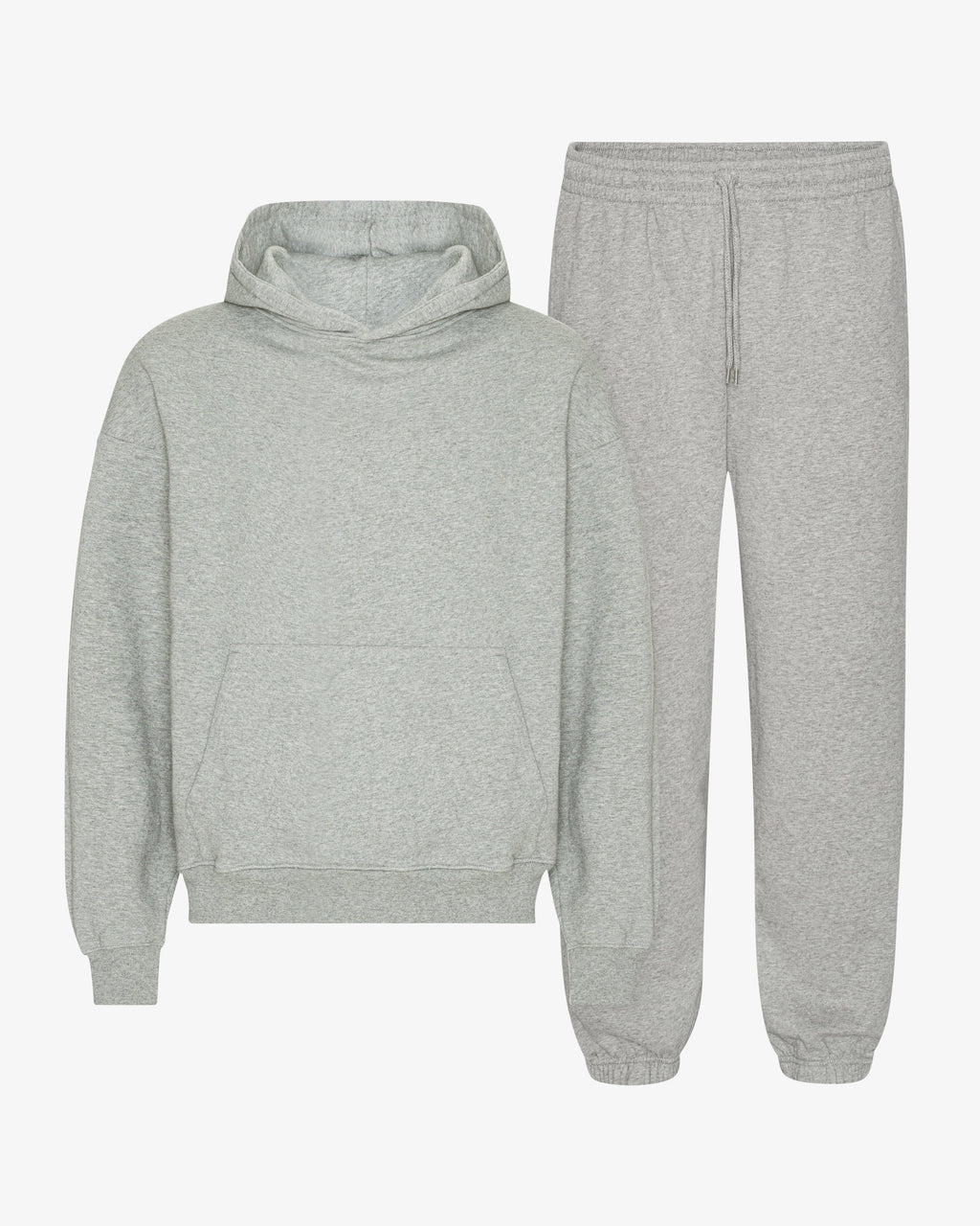 Ensemble sweat à capuche bio gris chiné