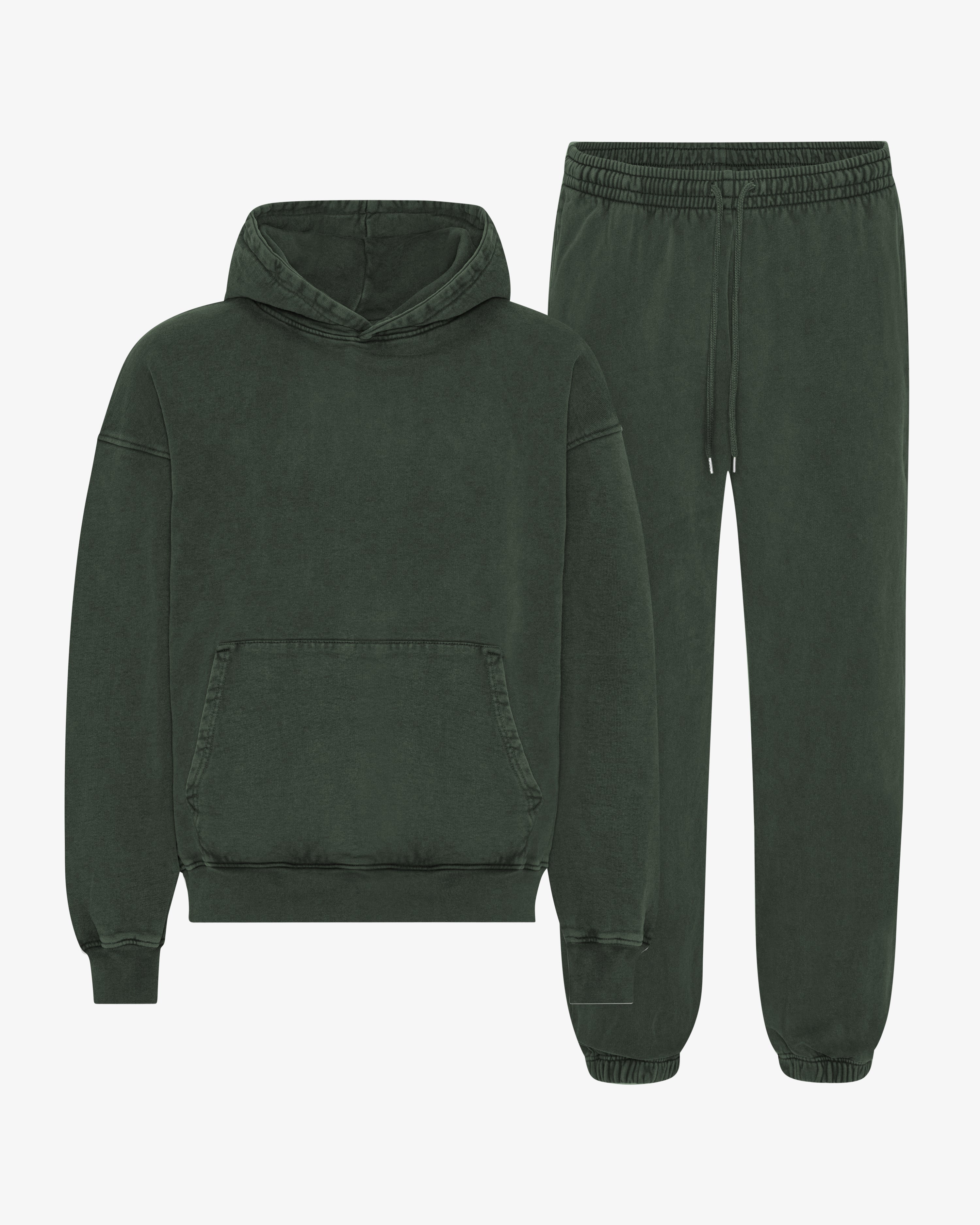 Ensemble sweat à capuche bio vert forêt