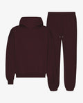 Ensemble sweat à capuche bio rouge bordeaux
