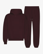 Ensemble sweat à capuche bio rouge bordeaux