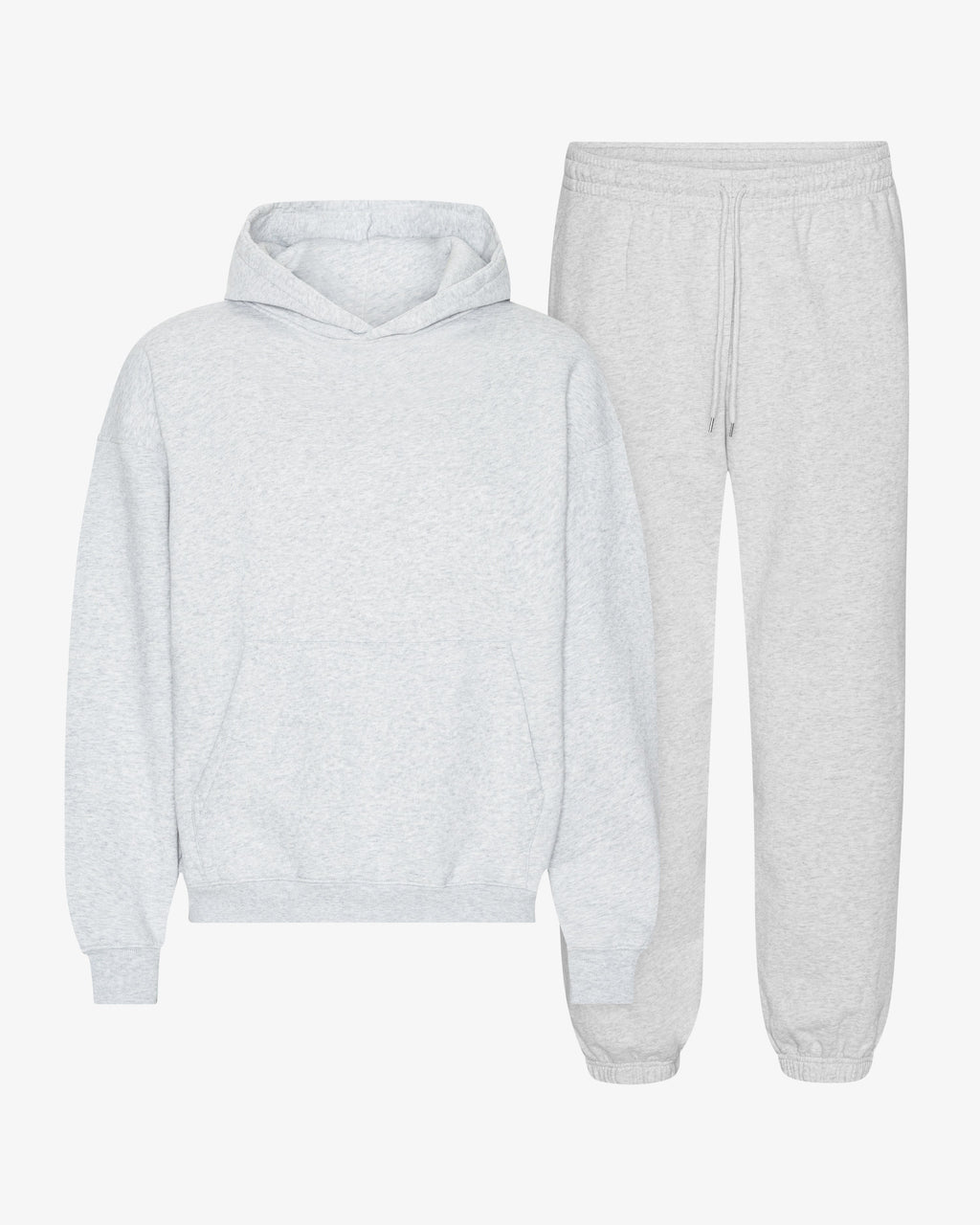 Ensemble sweat à capuche bio gris chiné clair