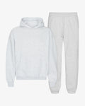 Ensemble sweat à capuche bio gris chiné clair