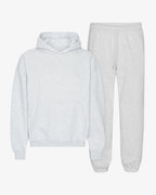 Ensemble sweat à capuche bio gris chiné clair