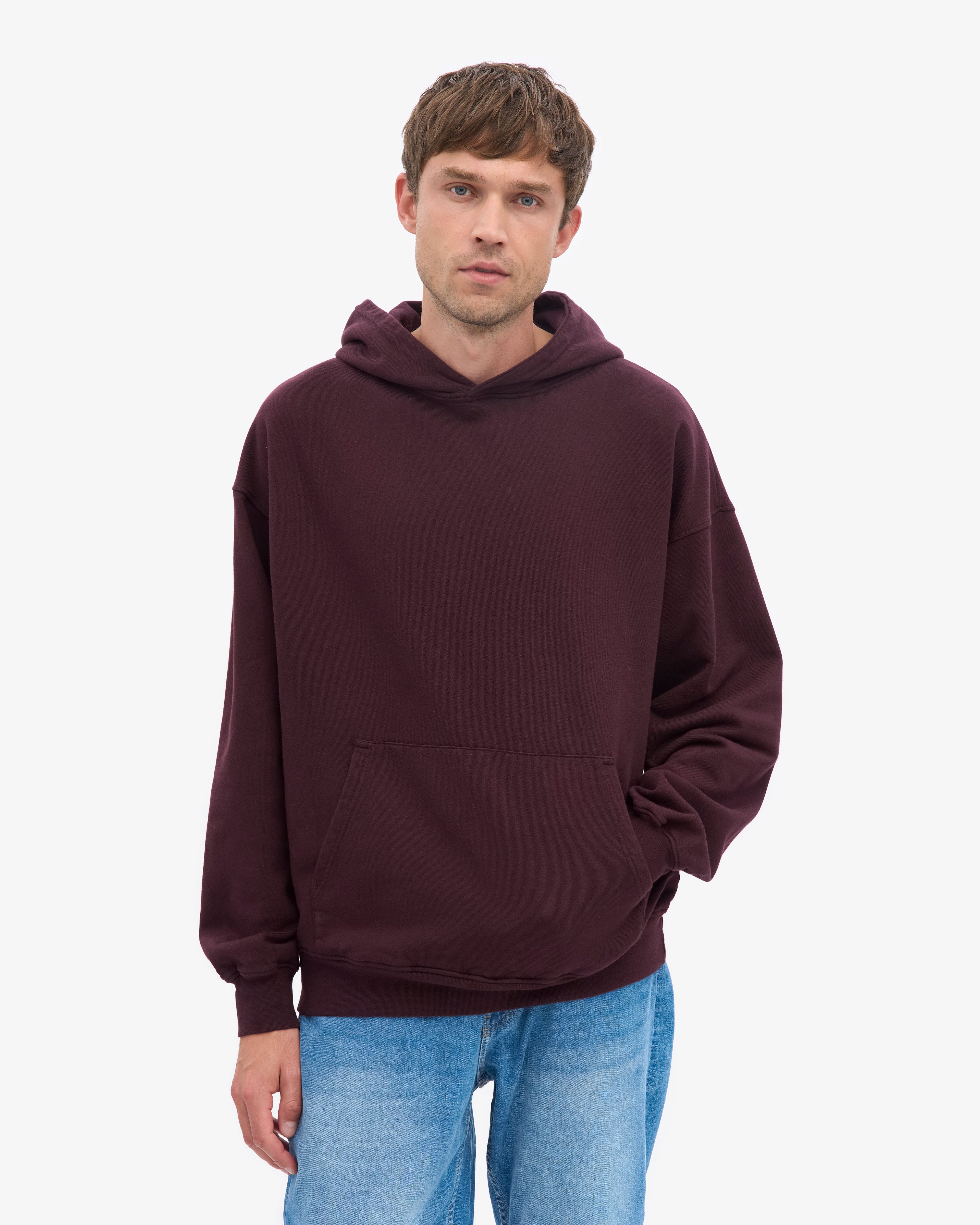 Ensemble sweat à capuche bio rouge bordeaux
