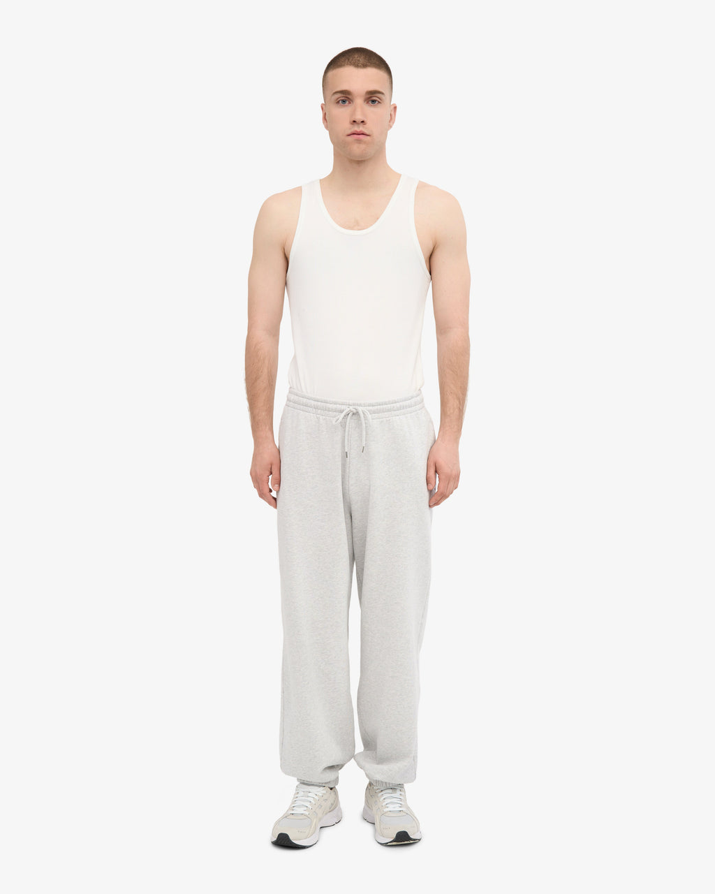 Ensemble sweat à capuche bio gris chiné clair