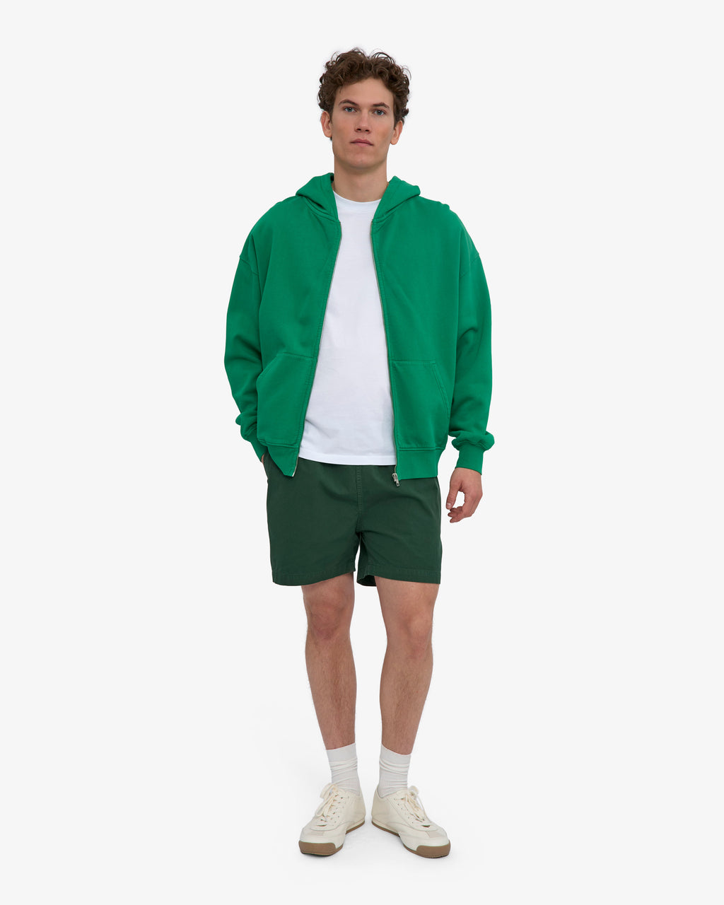 Short en sergé bio vert émeraude