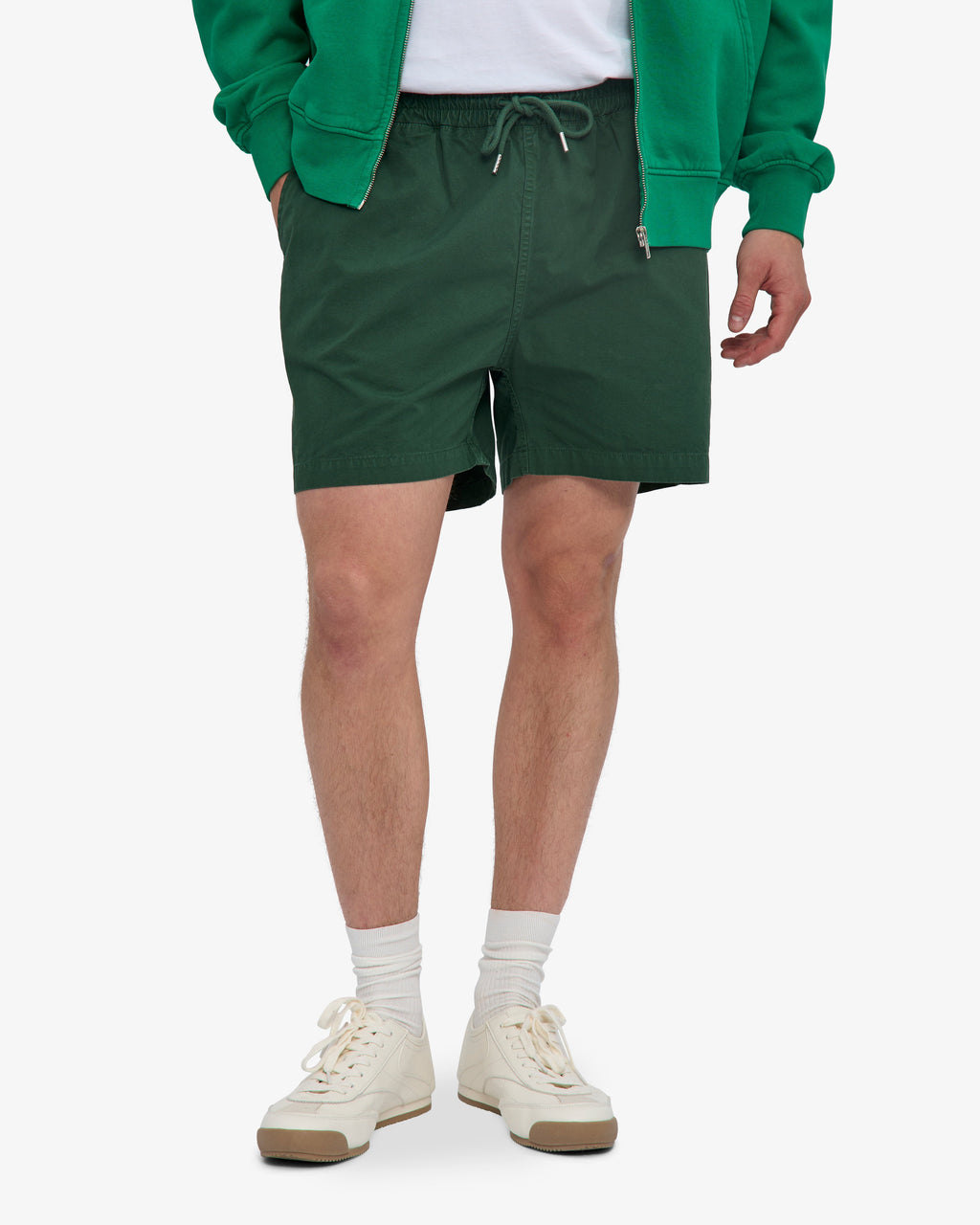 Short en sergé bio vert émeraude