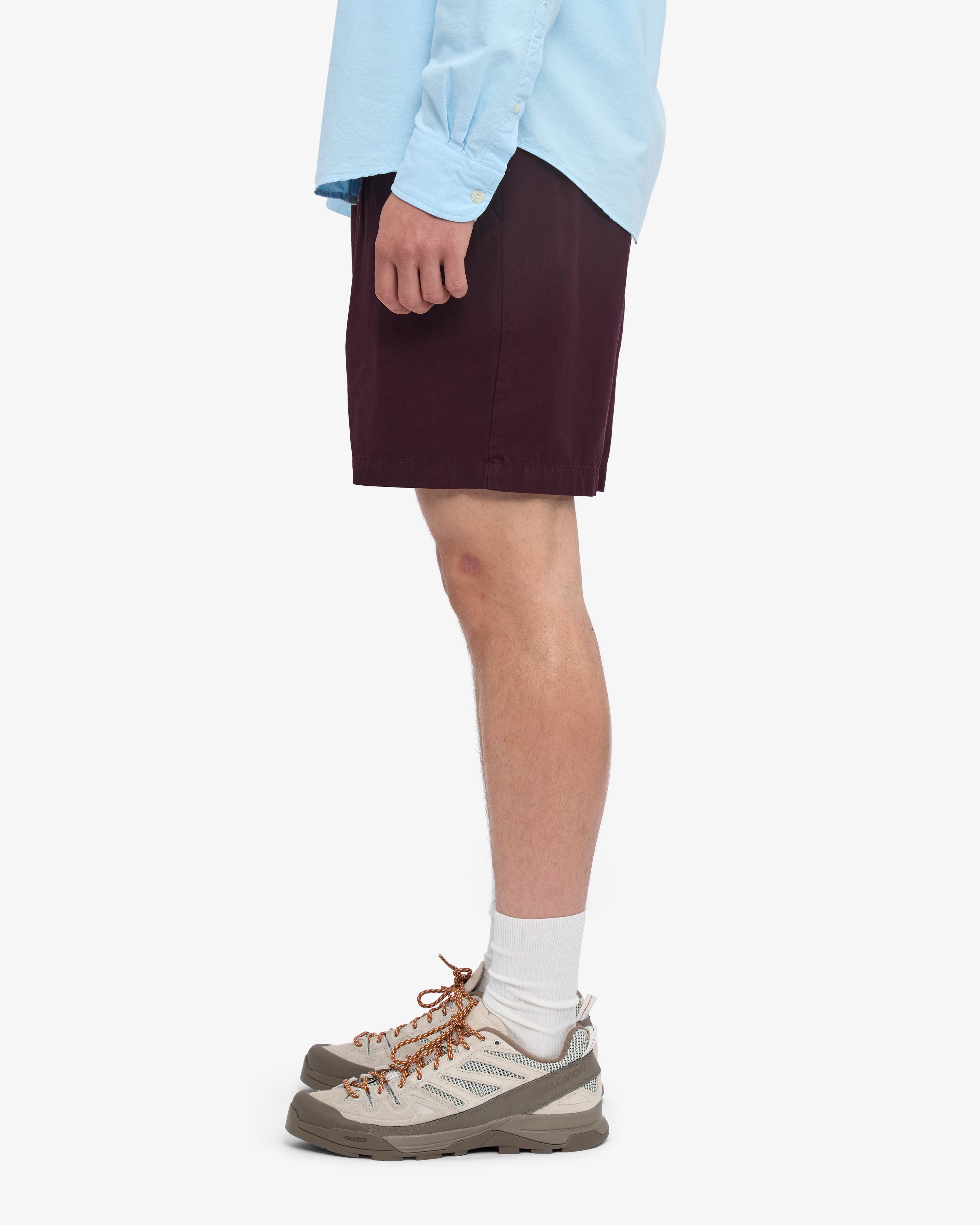 Short en sergé bio rouge bordeaux