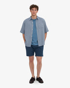 Short en sergé bio bleu pétrole