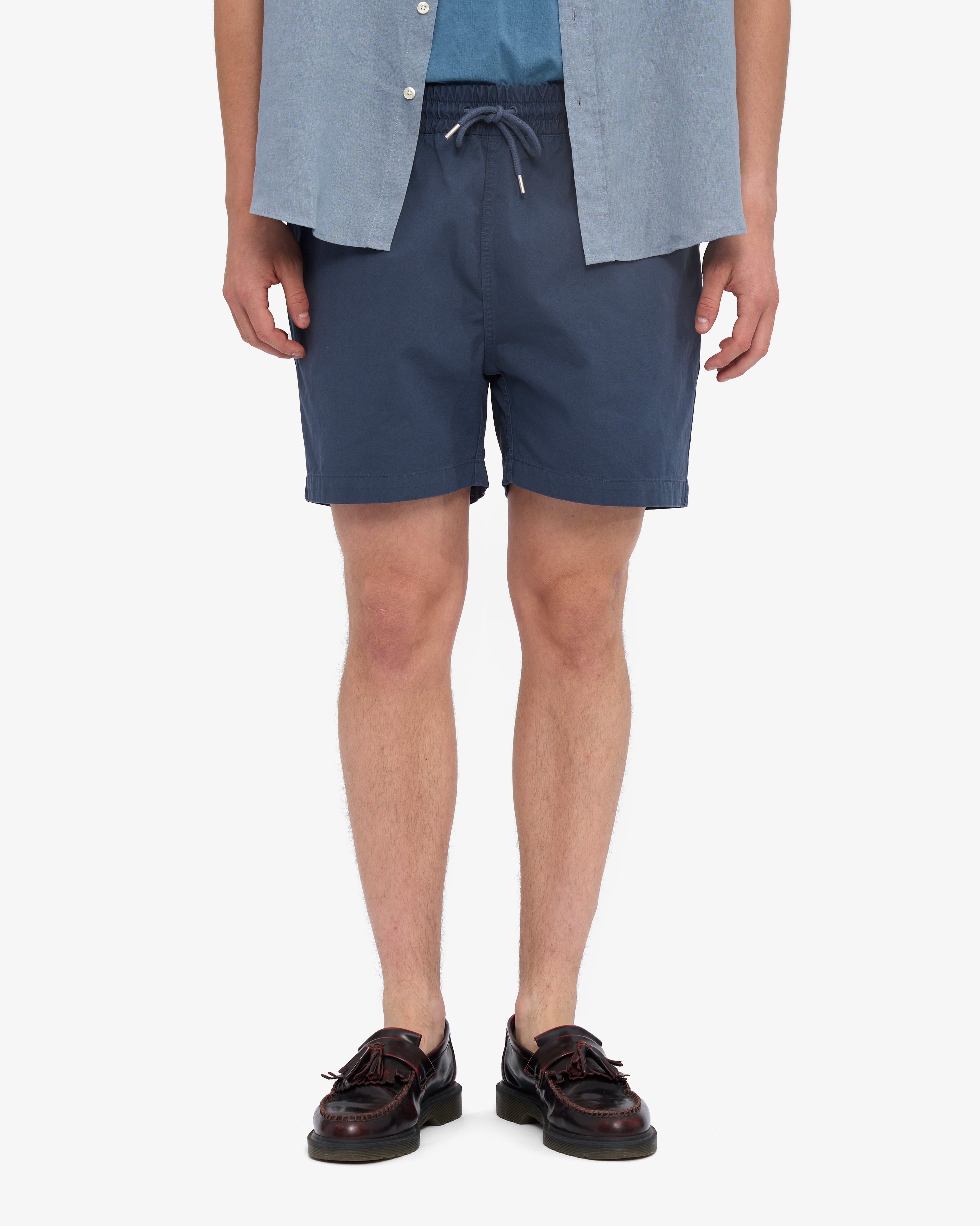 Short en sergé bio bleu pétrole