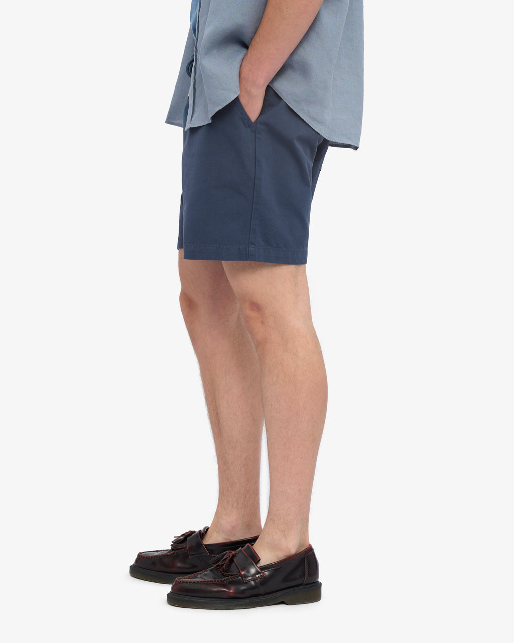 Short en sergé bio bleu pétrole