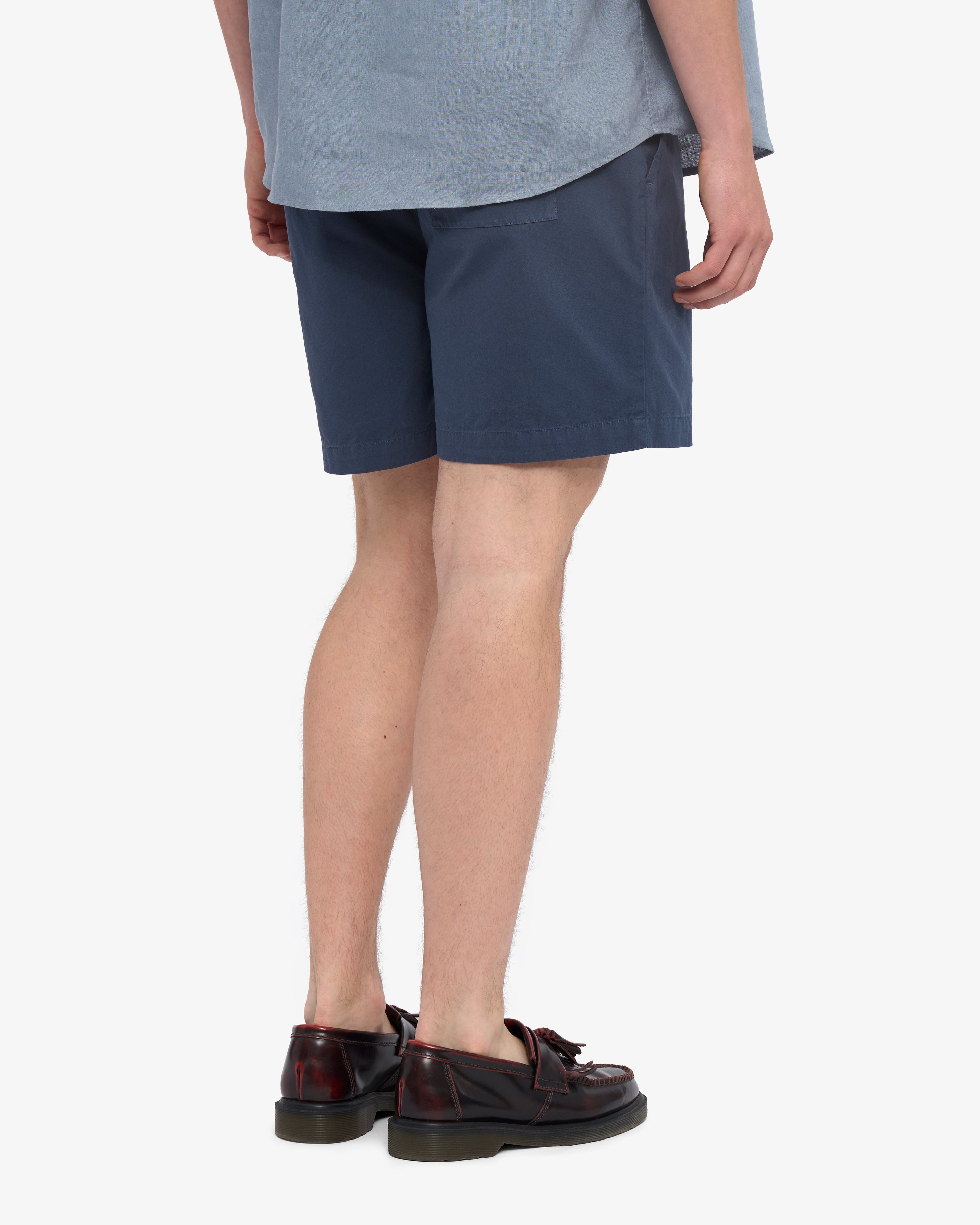 Short en sergé bio bleu pétrole