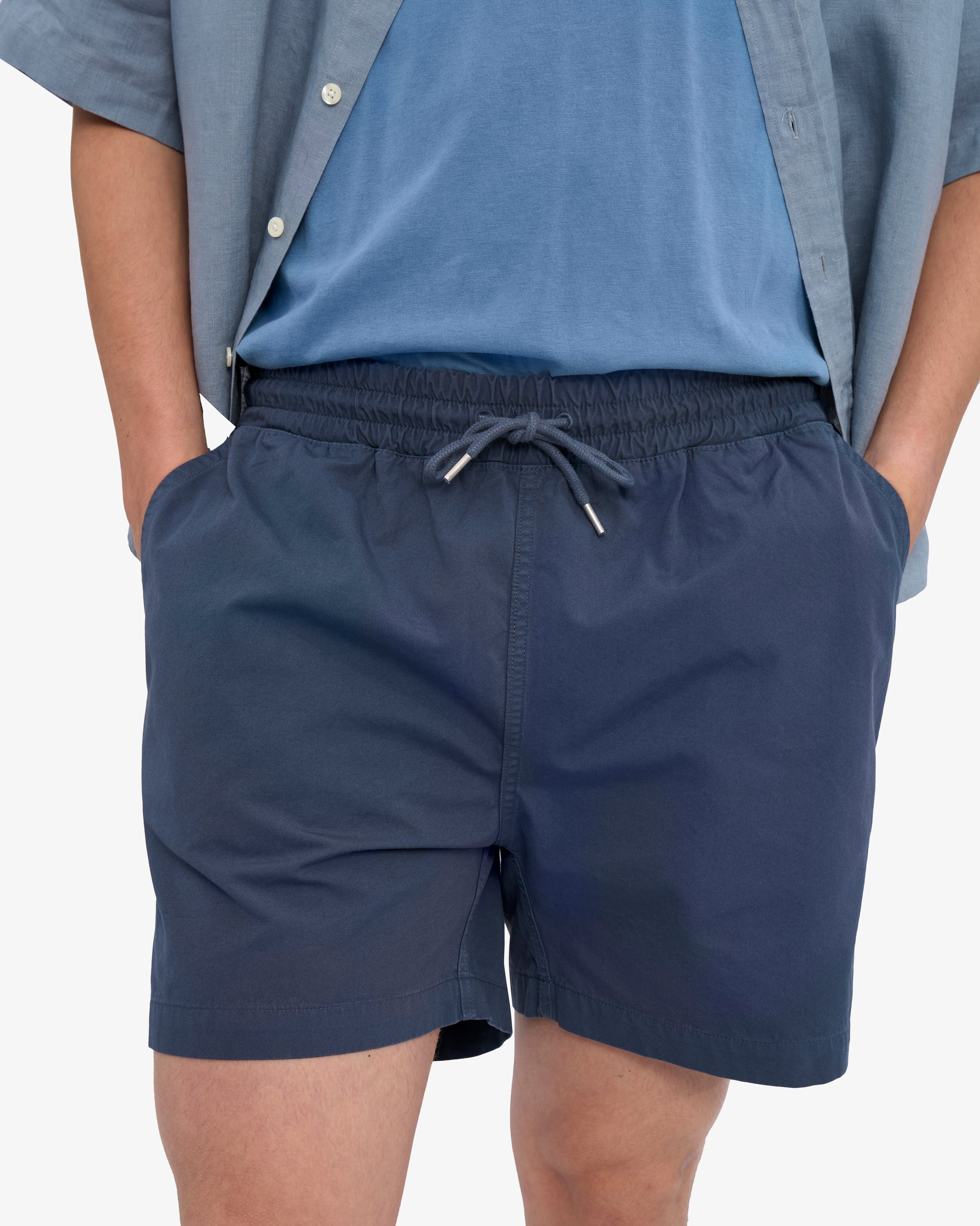 Short en sergé bio bleu pétrole
