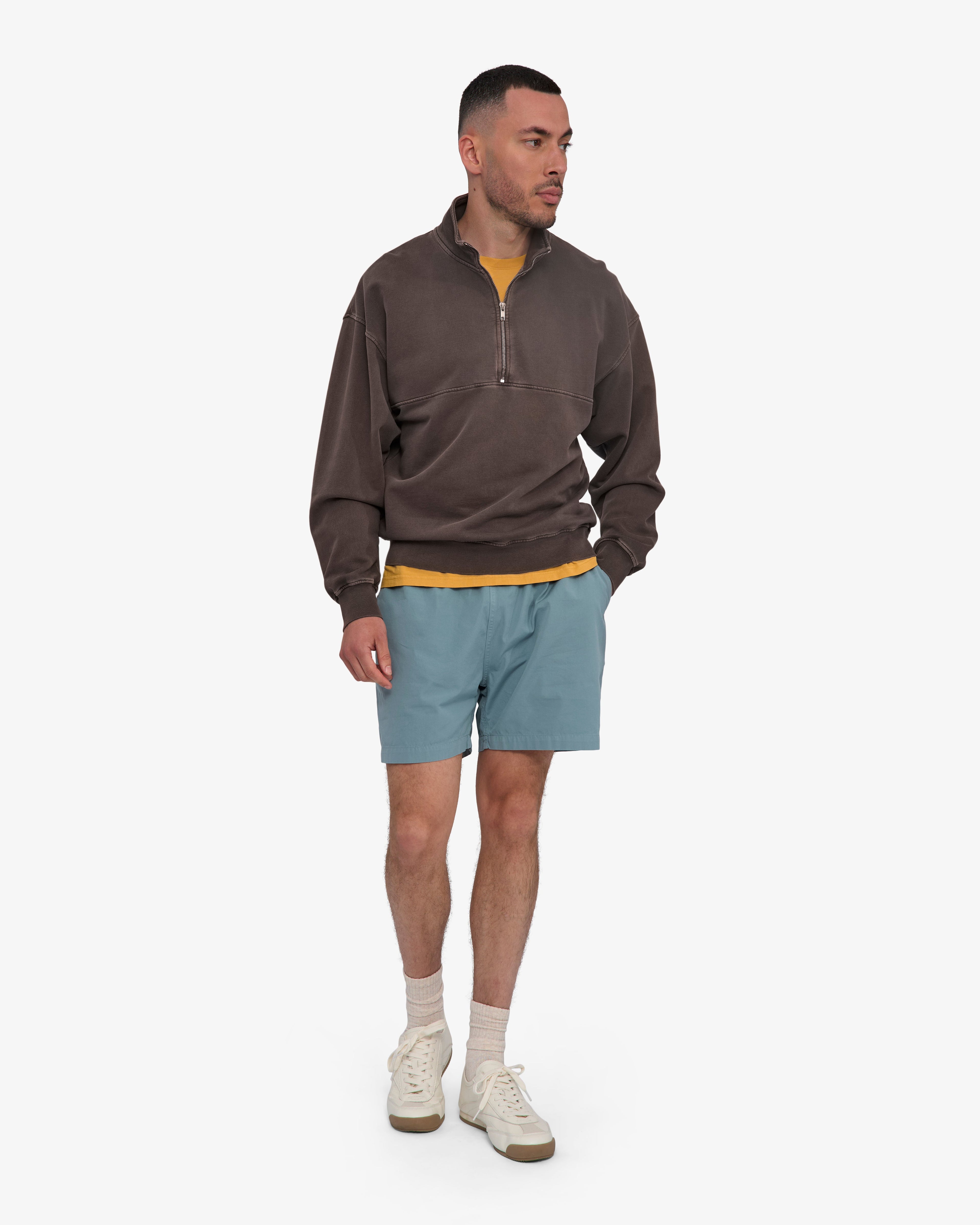Short en sergé bio bleu acier