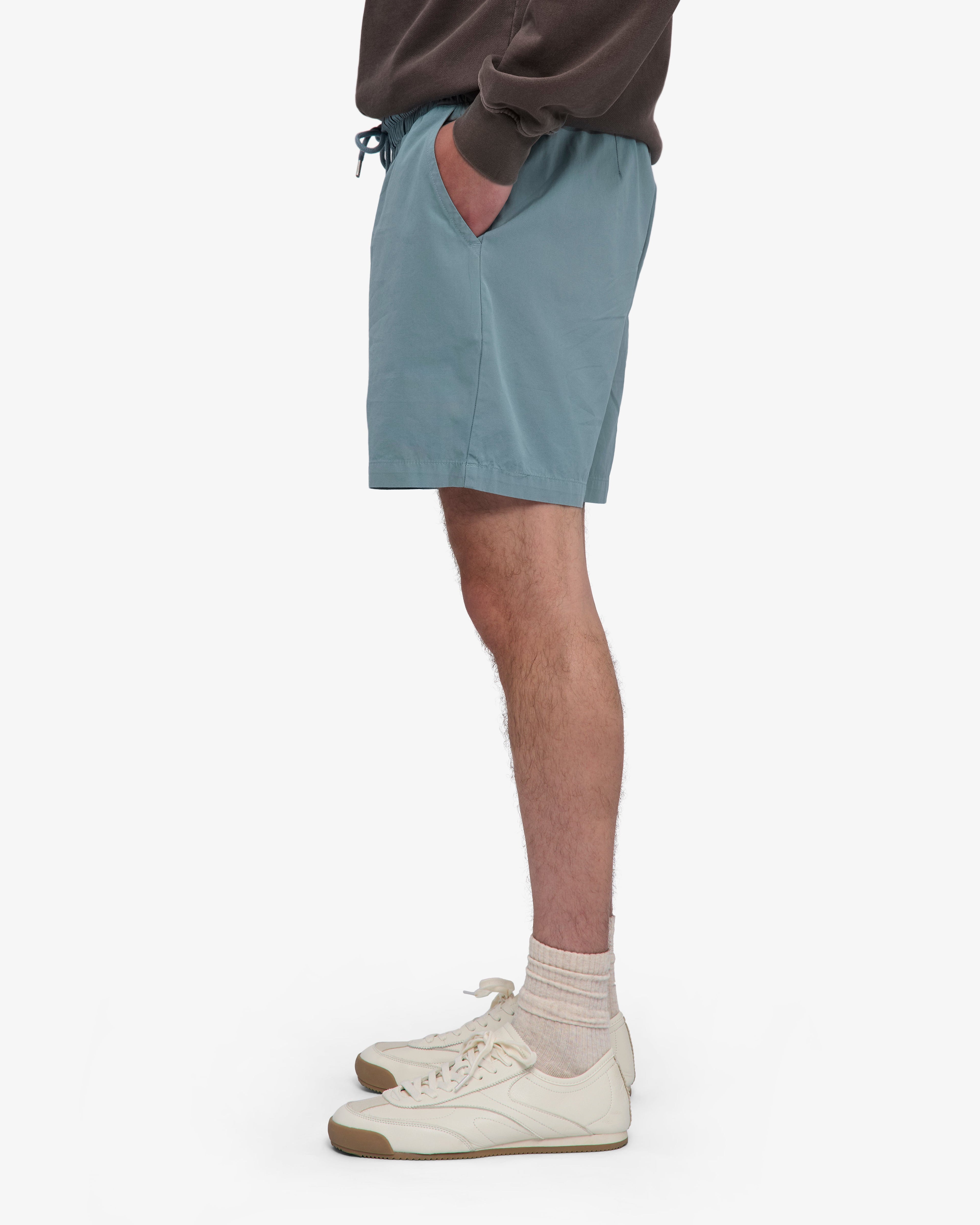 Short en sergé bio bleu acier