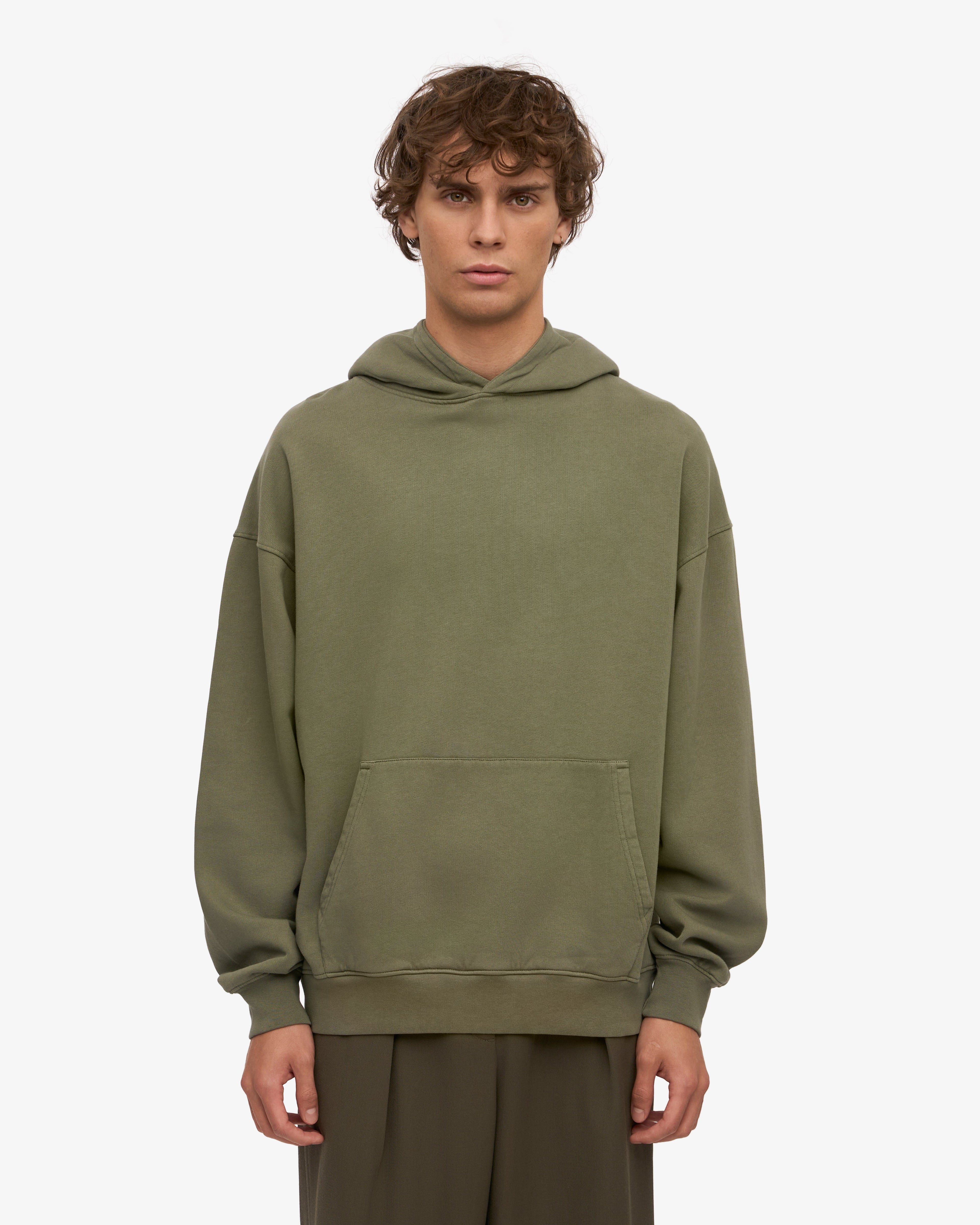 Ensemble sweat à capuche bio olive poussière