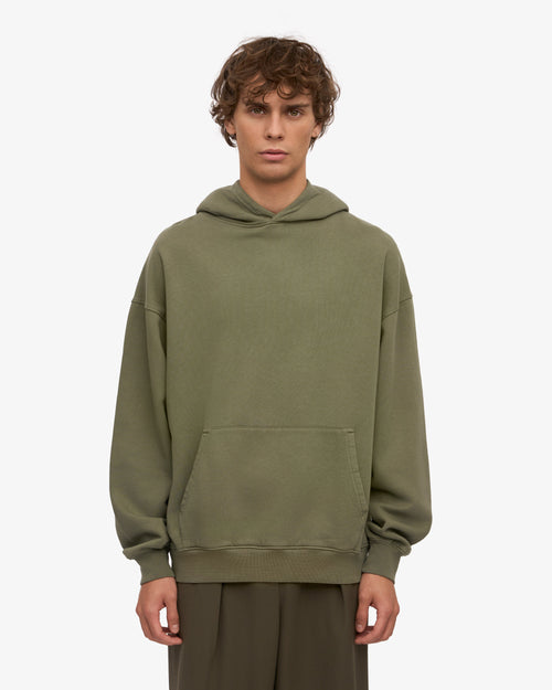 Ensemble sweat à capuche bio olive poussière