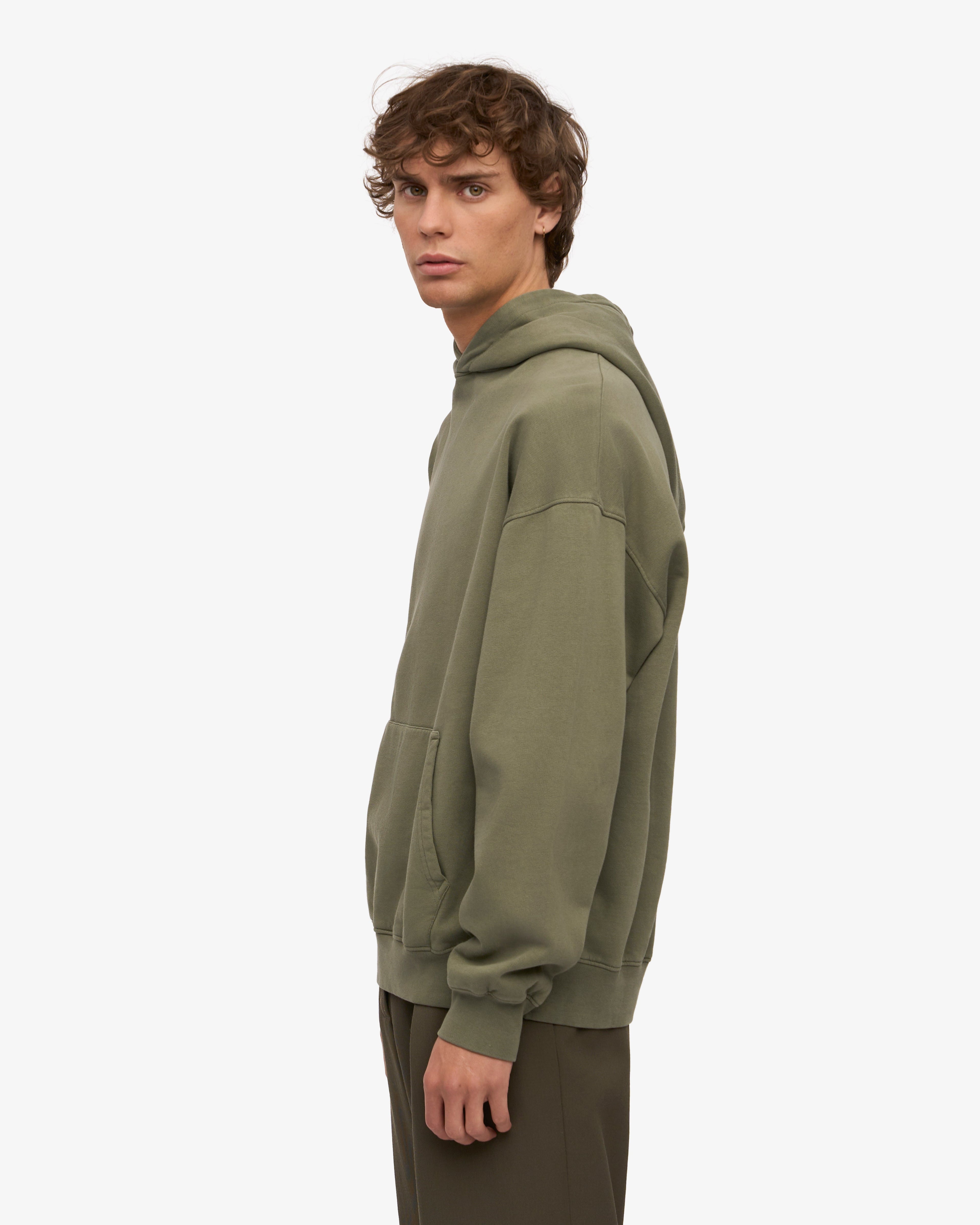 Ensemble sweat à capuche bio olive poussière