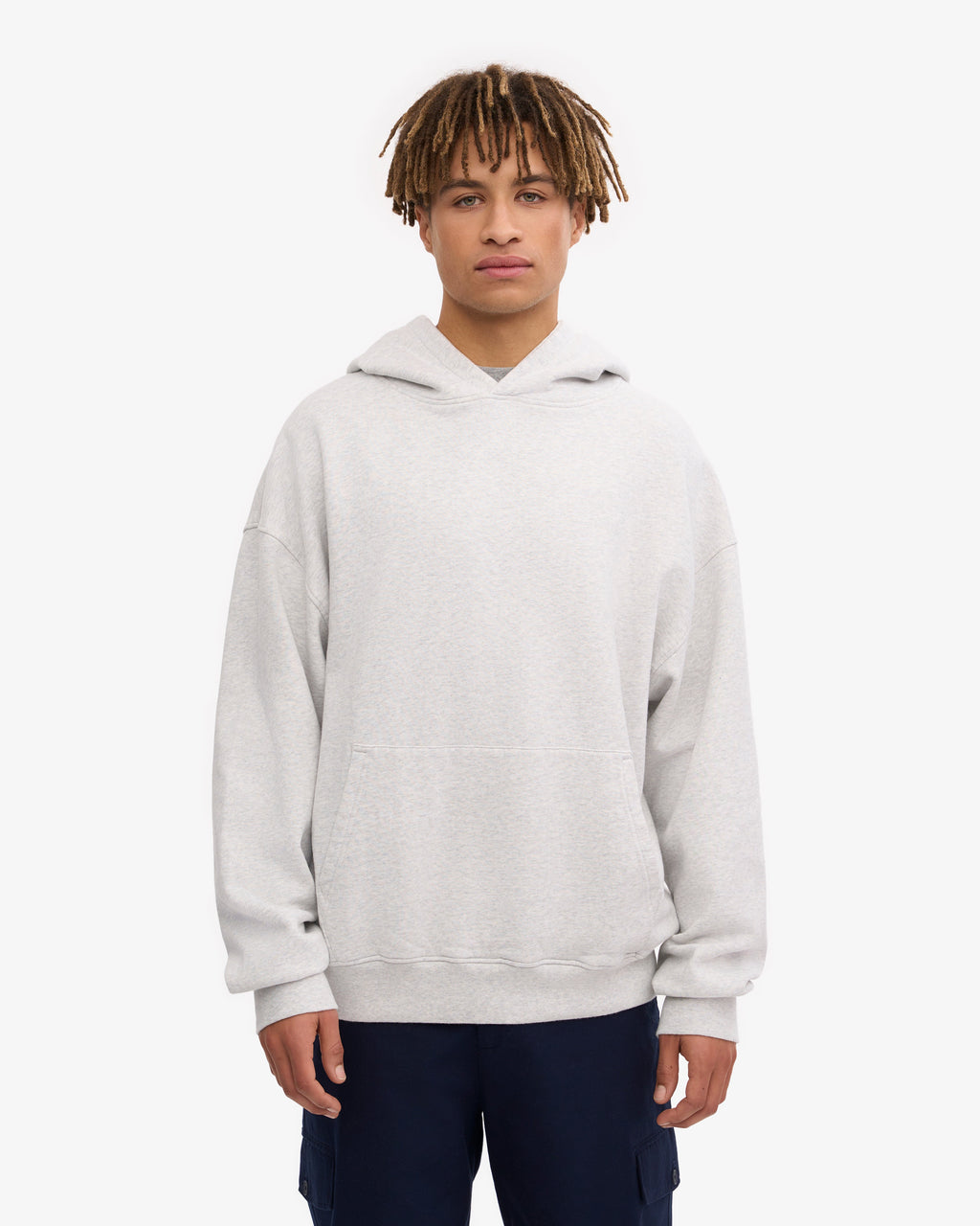 Ensemble sweat à capuche bio gris chiné clair