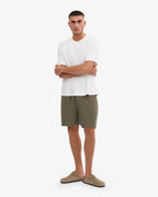 Short en sergé bio olive poussière