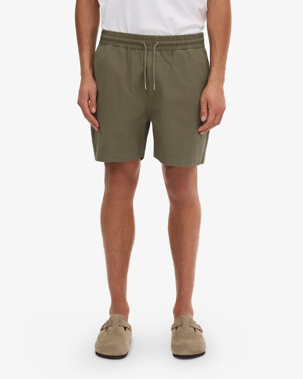 Short en sergé bio olive poussière