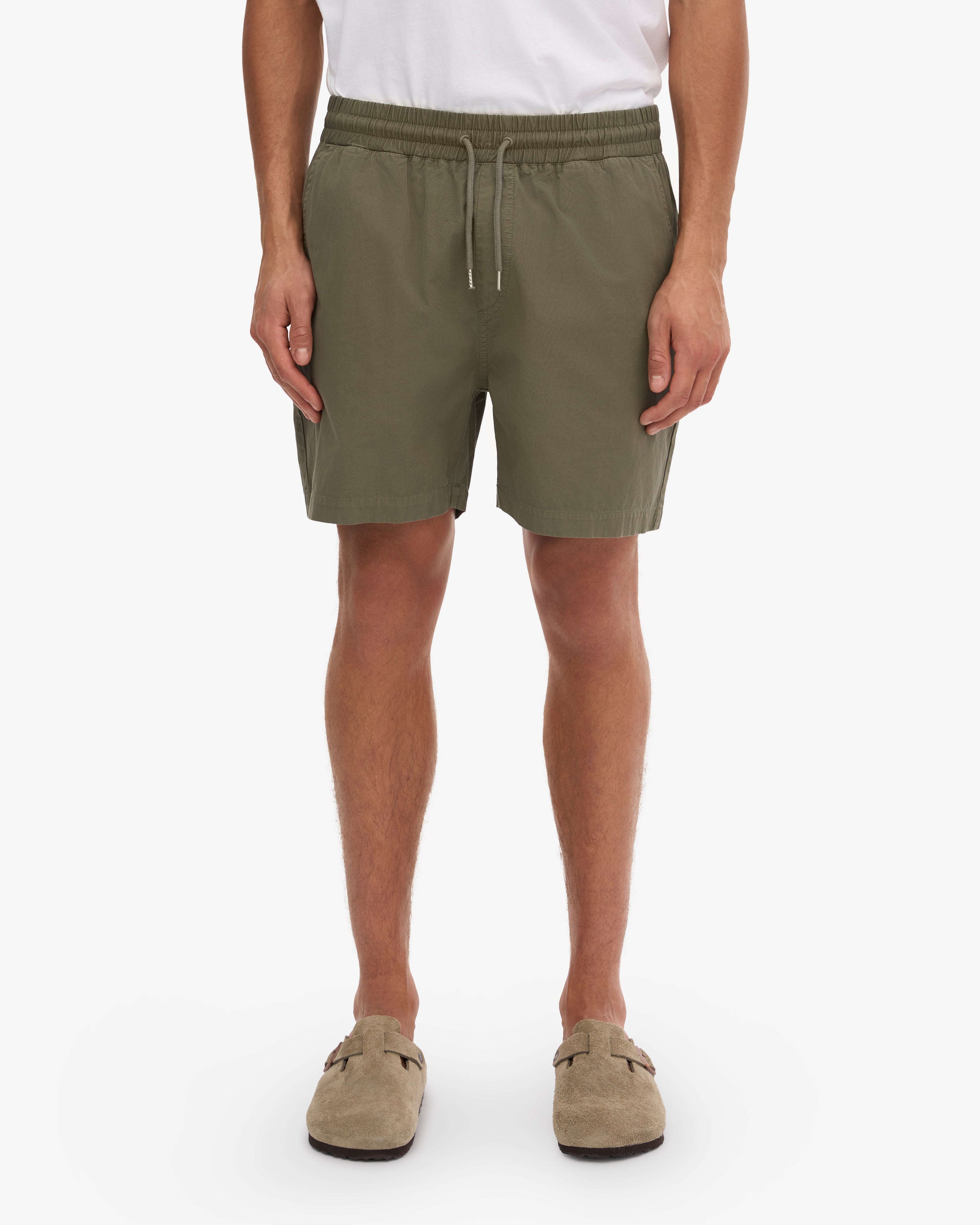 Short en sergé bio olive poussière