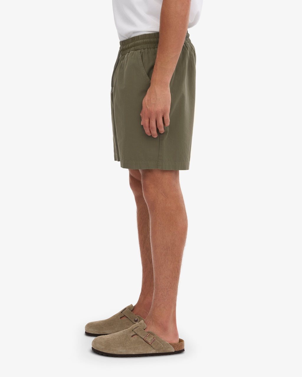 Short en sergé bio olive poussière