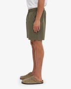 Short en sergé bio olive poussière