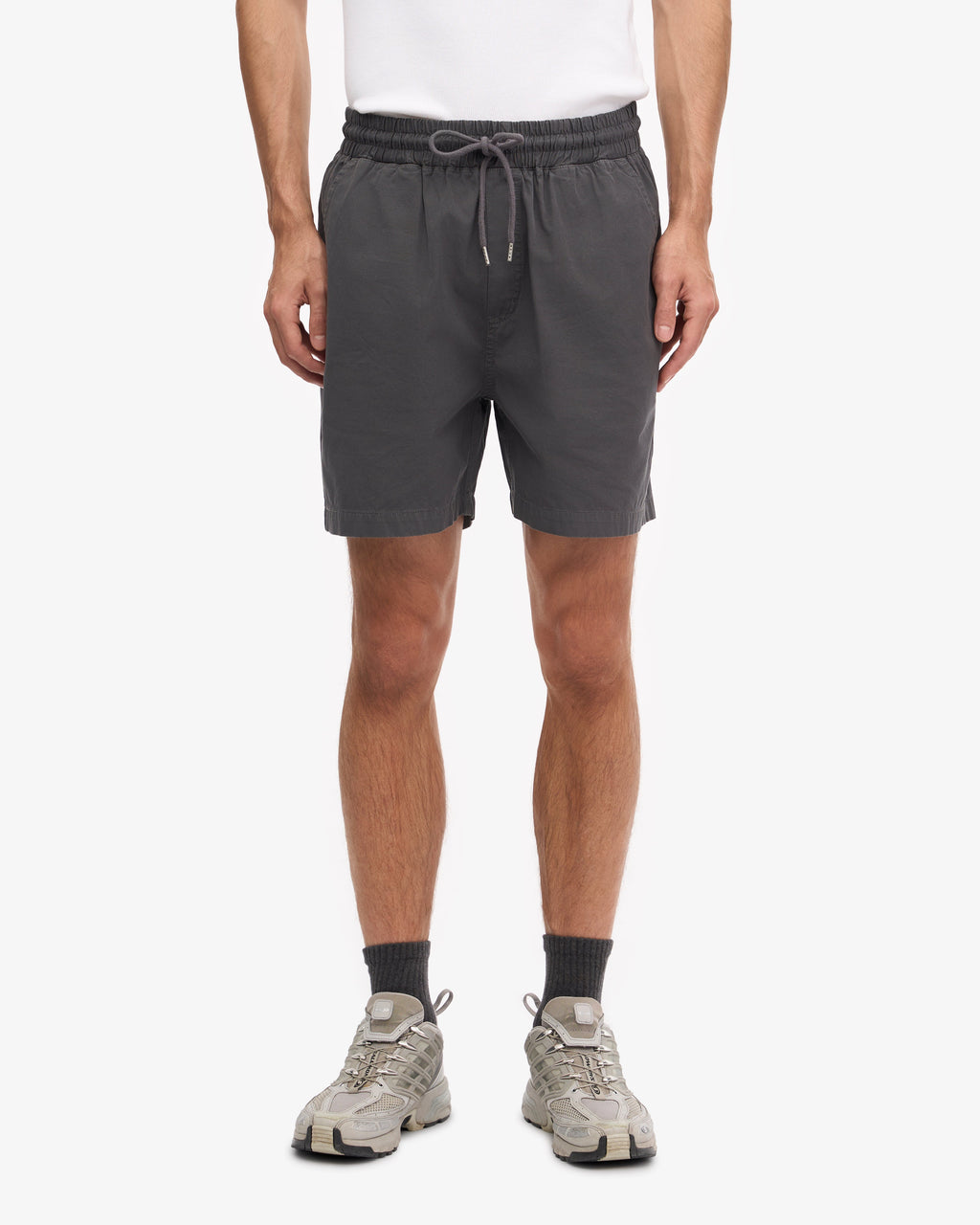 Short en sergé bio gris lave