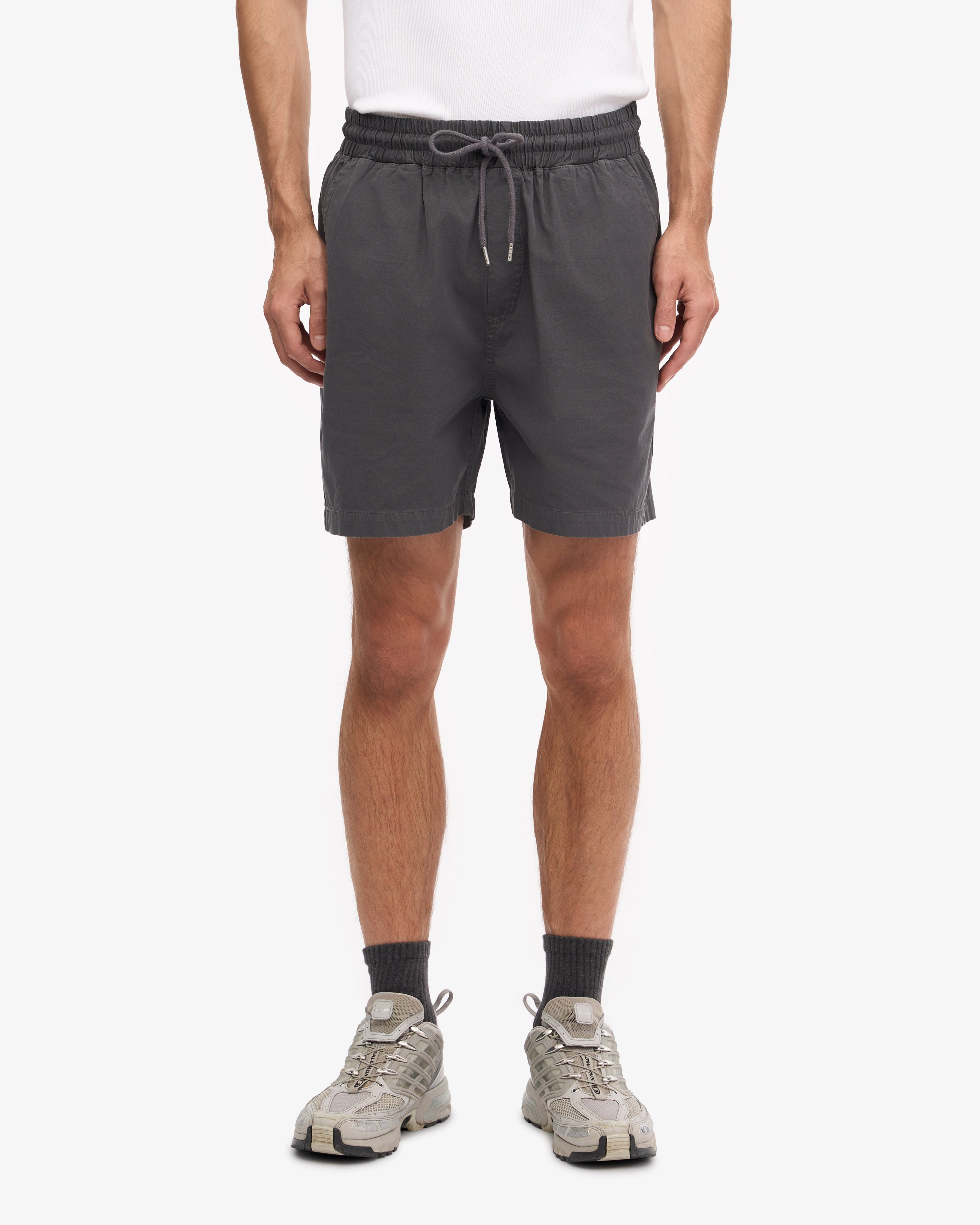 Short en sergé bio gris lave